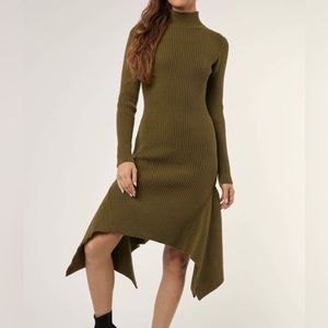 Beautiful Olive Green high neck dress